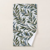 Botanische bladeren op ivoor bad handdoek (Handdoek)