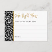 Botanische bladeren Patroon Grens Datum Nachtideeë Informatiekaartje (Voorkant)