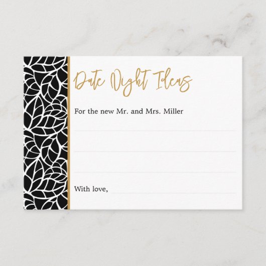 Botanische bladeren Patroon Grens Datum Nachtideeë Informatiekaartje (Voorkant)