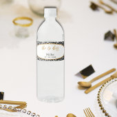 Botanische bladeren patroon Mr. & Mrs Naam Datum Waterfles Etiket