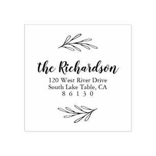 Botanische bladeren Terugkeeradres Zelfinking Rubberstempel