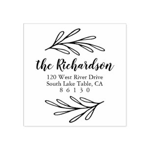 Botanische bladeren Terugkeeradres Zelfinking Rubberstempel