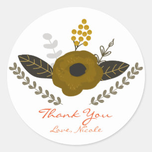 Botanische bladeren & vintage goud favorietsticker ronde sticker