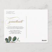  botanische bladeren Witte foto Afstuderen Briefkaart (Achterkant)