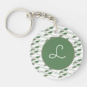 Botanische bladgroen handgetekend patroon sleutelhanger (Voorkant)