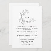 Botanische Bladrijke Bloemige Monogram Krans Bruil Kaart (Voorkant / Achterkant)