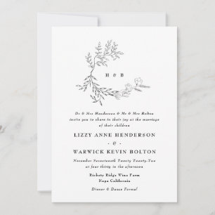 Botanische Bladrijke Bloemige Monogram Krans Bruil Kaart