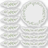 Botanische Bladtak Groene krans Planner Borders Sticker (Voorkant)