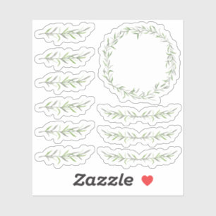 Botanische Bladtak Groene krans Planner Borders Sticker