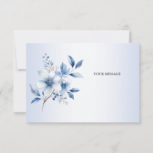 Botanische Blauwe Bloemen Dank u kaart (Achterkant)