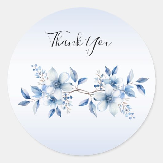 Botanische Blauwe Bloemen Sticker (Voorkant)