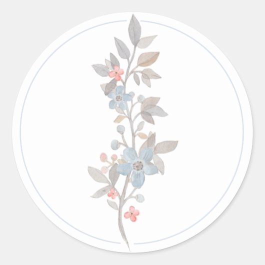 Botanische blauwe envelop afdichtingen Stickers (Voorkant)