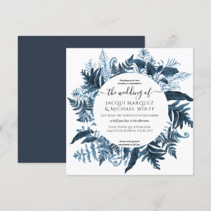 botanische blauwe groene Waterverf met adem Kaart