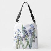 botanische blauwe Iris Flowers Canvas tas (Voorkant)