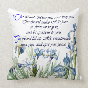 Botanische blauwe Iris Flowers Floral Kussen