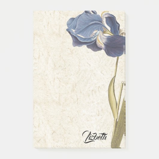 botanische blauwe irisbloem Hij merkt op Post-it® Notes (Voorkant)