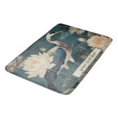  botanische blauwe kraan, aanpasbaar badmat (Gekanteld)