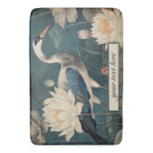  botanische blauwe kraan, aanpasbaar badmat (Voorkant Verticaal)