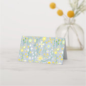 Botanische blauwe wilde bloemen (Achterkant)