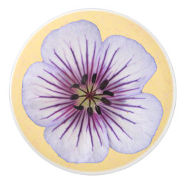 Botanische Bleke blauw-geraniumventiel op elke kle Keramische Knop