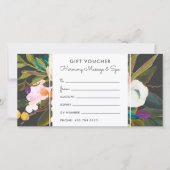 Botanische Bliss Floral Gift Voucher Kaart | Zwart (Voorkant)