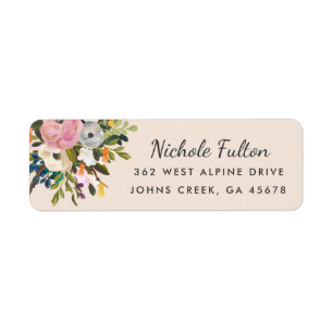 Botanische Bliss Floral Terugkeeradres crème Etiket