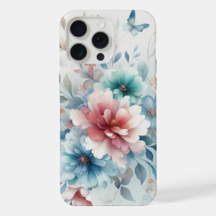 Botanische Bliss met Blauwe iPhone 15 Pro Max Hoesje