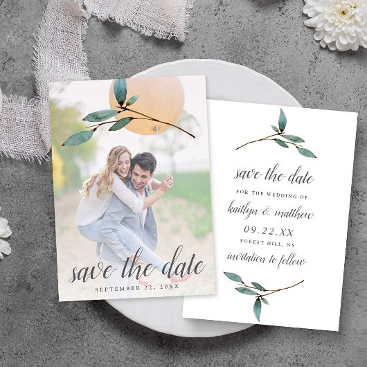 Botanische Bliss Wedding Photo Save the Date