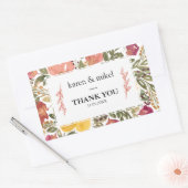 Botanische bloei-bruiloft rechthoekige sticker (Envelop)
