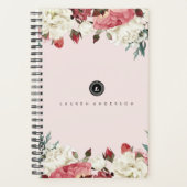 Botanische bloei monogram Roos Planner (Voorkant)