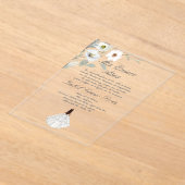 Botanische bloem acryl Quinceanera uitnodiging Acryl Uitnodigingen (Laagn)