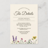 Botanische Bloem Bruiloft Details Info Informatiekaartje (Voorkant)