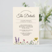 Botanische Bloem Bruiloft Details Info Informatiekaartje (Staand voorkant)