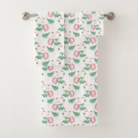 Botanische bloem en bij bad handdoek (Insitu)