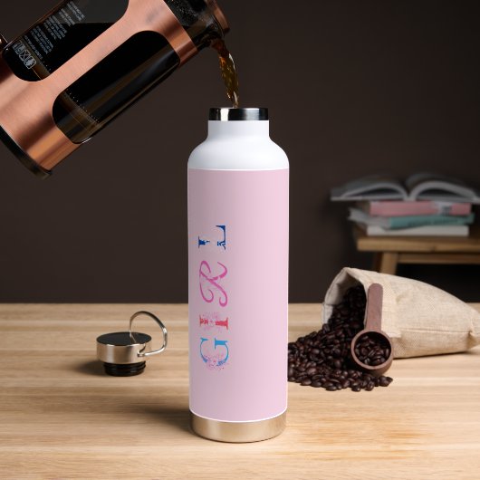 Botanische Bloem Girly Waterfles (Koffie)