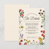  Botanische Bloem Illustraties Bruiloft Informatiekaartje (Voorkant / Achterkant)