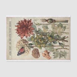 Botanische bloem illustraties op perkament nr. 5 tissuepapier