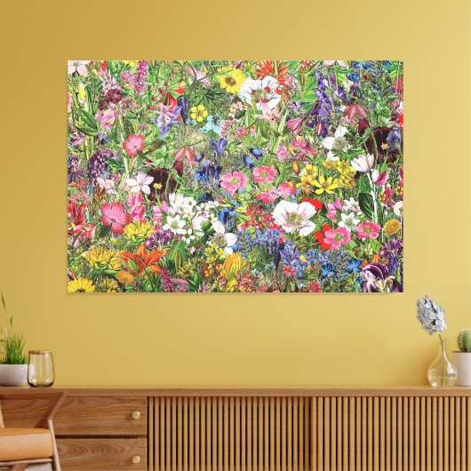Botanische bloem Natuur Wilde bloem Canvas Afdruk (Insitu (Woonkamer))