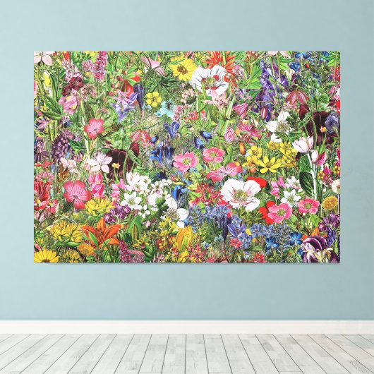 Botanische bloem Natuur Wilde bloem Canvas Afdruk (Insitu (Houten vloer))