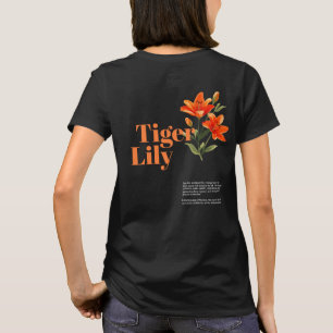 Botanische Bloem Oranje Lelie Grafisch Natuurliefh T-shirt