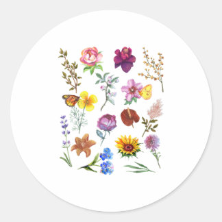 Botanische bloem ronde sticker