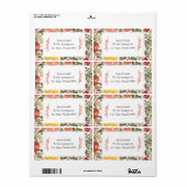 Botanische bloem Verzendlabel tekenen (Full Sheet)