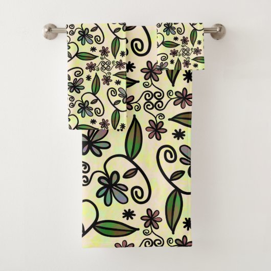 Botanische bloemblaadjes badhanddoekset bad handdoek (Insitu)