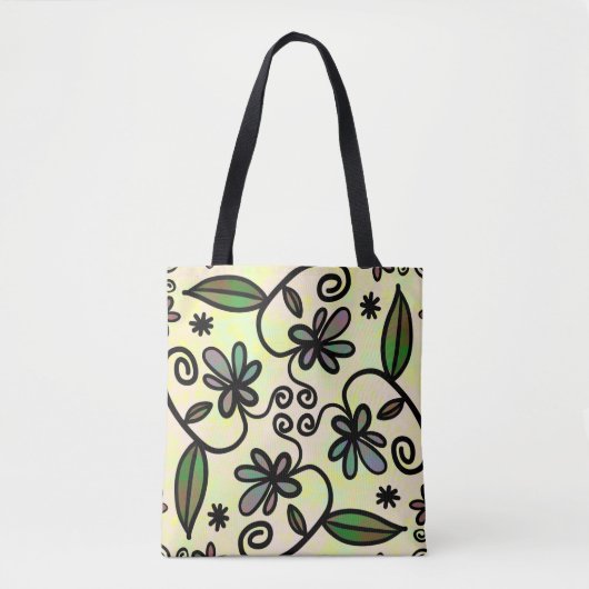 Botanische bloemblaadjes canvas tas (Voorkant)