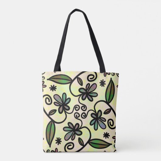 Botanische bloemblaadjes canvas tas (Achterkant)