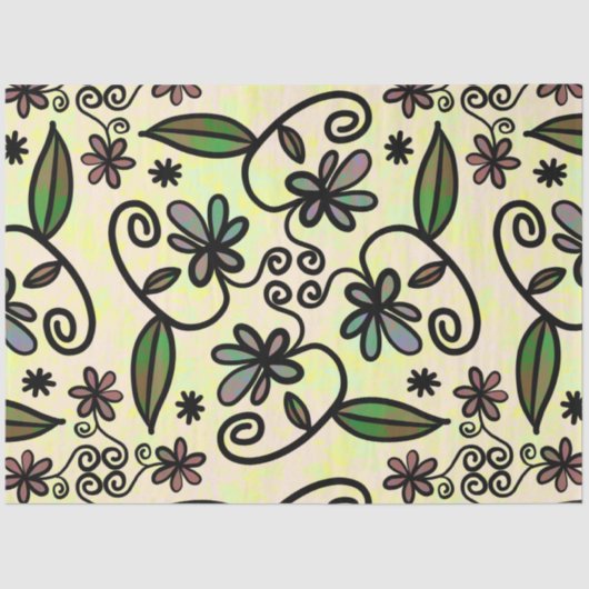 Botanische bloemblaadjes tissuepapier (Voorkant)