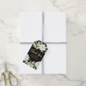 Botanische bloemen afstudeer bedank script cadeaulabel (Met Touw)