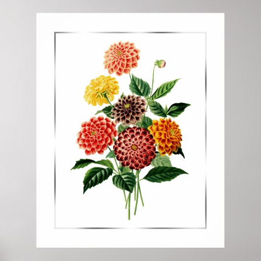 Botanische bloemen Bouquet Poster (Voorkant)