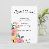 Botanische bloemen bruids douche uitnodiging (Staand voorkant)
