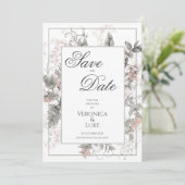  Botanische Bloemen Bruiloft Save The Date (Staand voorkant)